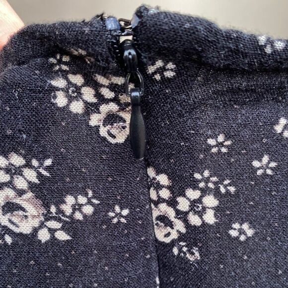 Aeropostale Size S peasant mini dress black white florals y2k style grunge boho - Picture 11 of 12